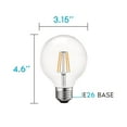 thumbnail image 7 of Luxrite G25 Vintage Dimmable LED Globe Light Bulbs 5W=60W 5000K Bright White, 550 Lumens, E26, 12-Pack, 7 of 7