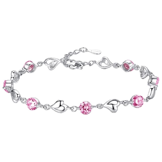 Fiudx Pulsera Corazón y Tú con Diamantes y Circonitas En Forma de Corazón Asimétrica