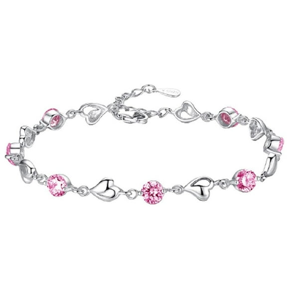 EGNMCR Bracelets for Women Love Heart And You Bracelet Diamond Zircon Asymmetric Love Heart Shape A Bracelet
