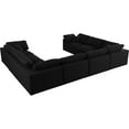 thumbnail image 4 of Maklaine Contemporary Black Linen Fabric Deluxe Modular Sectional Sofa, 4 of 6