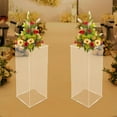 thumbnail image 2 of 2 Pcs Display Cube Pedestal Art Sculpture Stand Acrylic Tall Column Display Box for Table Wedding Events Fiestas Party Decor, 2 of 11