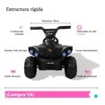 thumbnail image 3 of The Baby Shop Carro Montable Eléctrico Negro Moto Cuatrimoto Niño Tek-388, 3 of 4