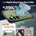 thumbnail image 4 of Samsung Galaxy-S25-Case with Magsafe, 2×Screen Protector, S24 Magnetic Phone Case Anti-Fingerprint Military Grade Shockproof Protective Cover for Galaxy S24/S25,Green, 4 of 14