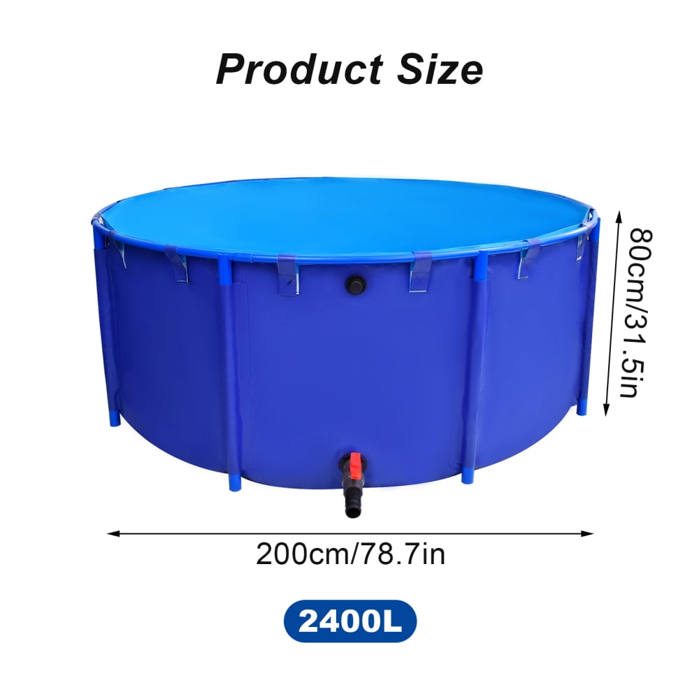 WAASOSCON Thickened PVC Outdoor Fish Pond, Large Capacity Outdoor Thickened Fish Tank, Heat-Sealed Waterproof Design for Koi Breeding & Garden Irrigation