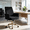 Black, variant on Gewnee 24.8''Office Chair,Memory Foam Seat Cushion with Waist Support,Adjustable Height,Golden Metal Base.White