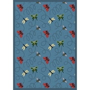 Wing Dings 3'10" x 5'4" Area Rug In Color Blue