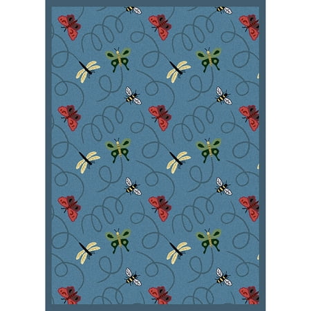 Wing Dings 3'10" x 5'4" Area Rug In Color Blue