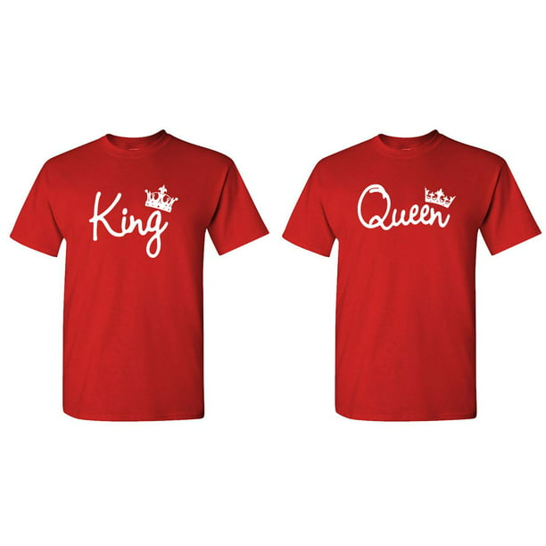 Fremmedgørelse Alle Derivation KING and QUEEN - Couples TWO T-Shirt Combo Pack - Walmart.com