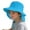 Sky Blue, variant on Kids Bucket Hat with Neck Solid Black Color Wide Brim Design with Adjustable Chin Strap Lightweight Sun Cap for Outdoor Summer Activities,Pink,6-9 Years