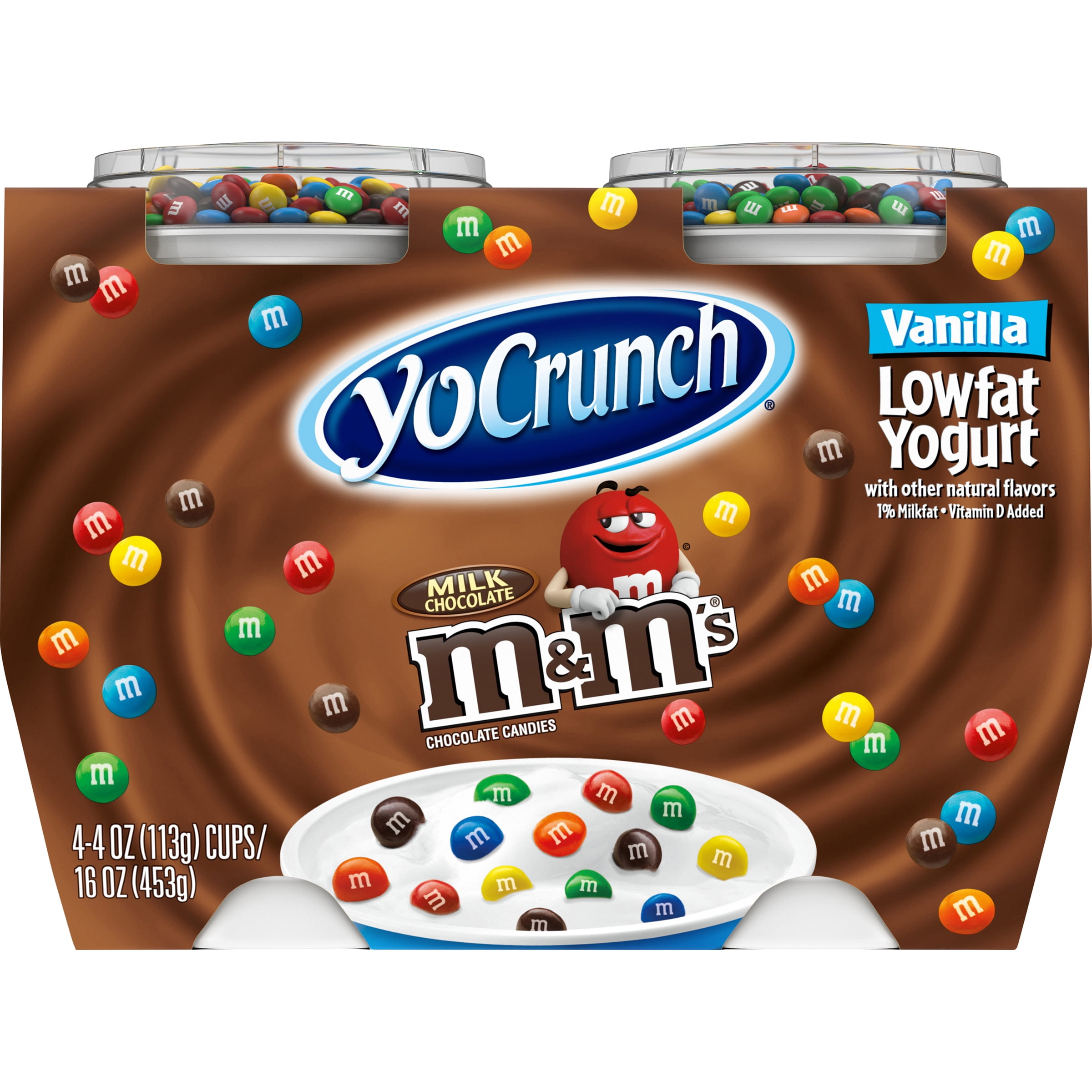YoCrunch Lowfat Vanilla with M&Ms Yogurt, 4 Oz. Cups, 4 Count Walmart
