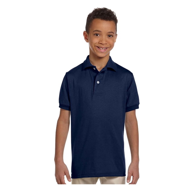 Jerzees Big Boy's Stain Resistant Tagless Label Polo Shirt, Style 437Y