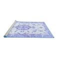 thumbnail image 2 of Ahgly Company Machine Washable Indoor Square Medallion Blue Traditional Area Rugs, 6' Square, 2 of 4