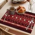thumbnail image 3 of Red Black Boho Placemats Set of 6 Vintage Ethnic Tribe Abstract Art Retro Place Mats Indoor Wipeable Table Mats Washable Cloth Dining Table Placemats for Kitchen Holiday Party Home Decor 13x19 Inch, 3 of 9