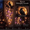 thumbnail image 2 of Elegant Halloween Cascade Wall Light, Raven Midnight Decor with Raven Crescent Moon and Cascading Crystals, Gothic Wall Hanging for Halloween Home, 2 of 7