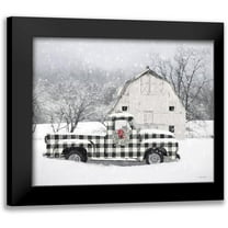 Deiter, Lori 24x20 Black Modern Framed Museum Art Print Titled - Checkered Country Christmas