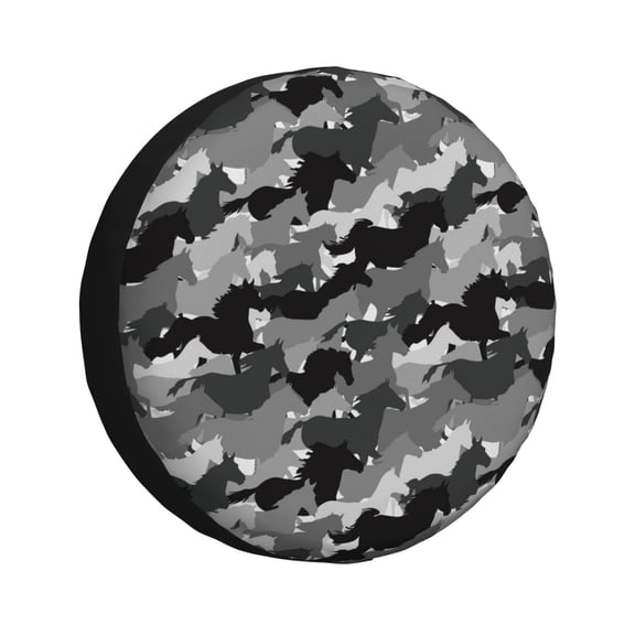 Rv Spare Tire Cover 14 inch - horse silhouette Tire Covers for Trailers, Adjustable Camper Spare Tire Cover