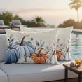thumbnail image 5 of Orange Blue Pumpkins Fall Outdoor Pillow Covers 20"x12" Set of 2,Waterproof Throw Pillow Covers for Patio Furniture,Thanksgiving Vintage Botanical Decorative Cushion Pillowcases for Garden Couch Sofa, 5 of 9