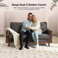 thumbnail image 3 of Ktaxon Corduroy Loveseat Sturdy Build, 2 Seater Sofa Solid Wood Frame, Living Room Couch Deep Seat for Small Space Apartment Home Dark Gray, 3 of 8
