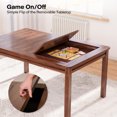 thumbnail image 4 of LAUSAINT HOME Board Game & Card Table for 6 Players with Removable Table Top, Cup Holders and Trays, Walnut  Rectangle, 4 of 10