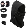 thumbnail image 3 of Bike Riding 6 in 1 Thermal Fleece Balaclava Outdoor Ski Masks Cycling Beanies Winter Protector Face Hats Navy, 3 of 7