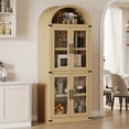 thumbnail image 5 of 72" Arched Cabinet Pantry, Farmhouse Storage Hutch with Doors, 5-Tier Bookcase for Dining Room, 5 of 9