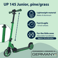 thumbnail image 3 of Hudora Scooter up 145 (57") Junior Green - Lightweight - Age 3+ - up to 132lb, 3 of 8