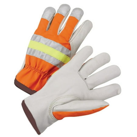 

Radnor Large Hi-Viz Orange/Beige/Hi-Viz Yellow Select Grain Cowhide Unlined Drivers Gloves (20 Pairs)
