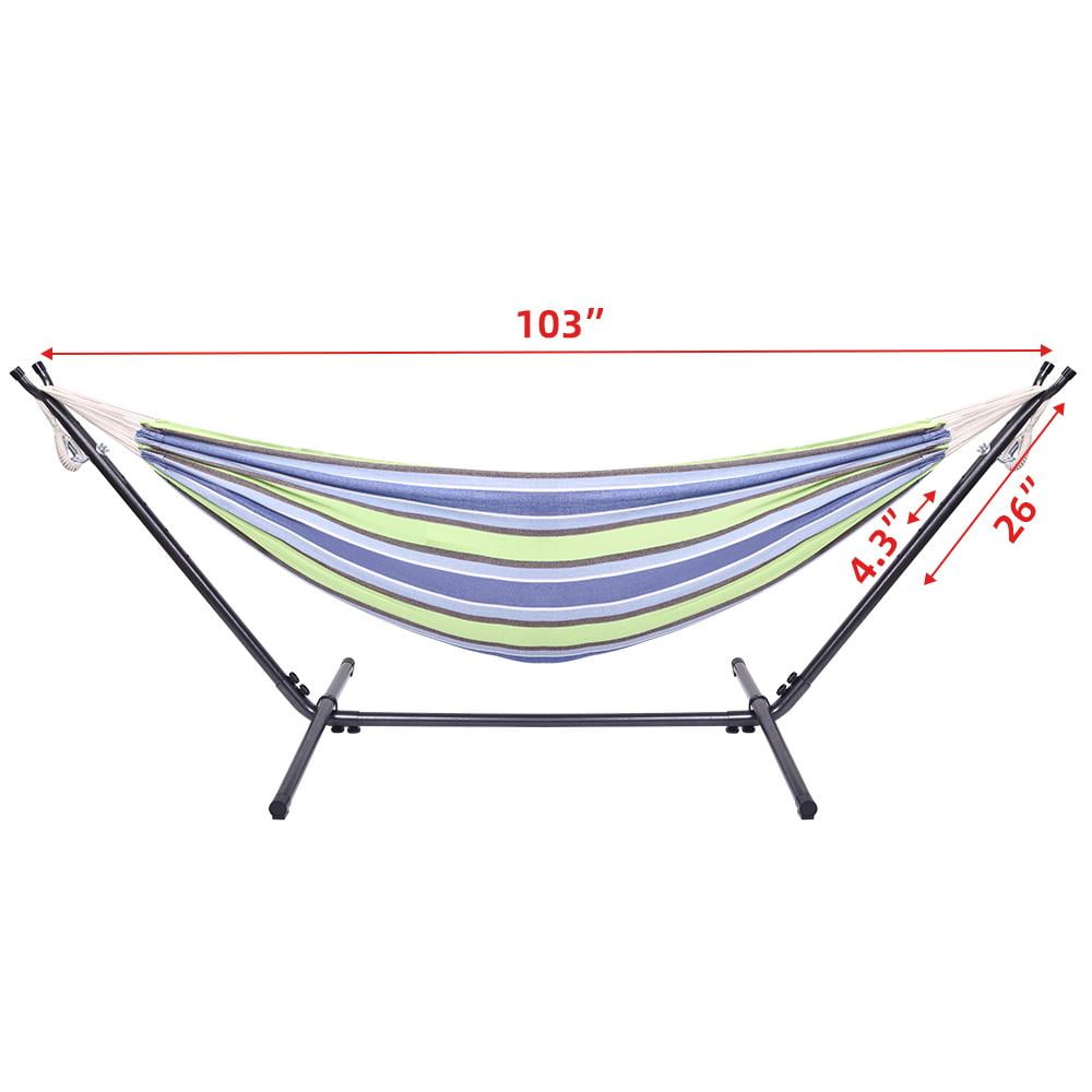 Ktaxon Patio Swing Double Hammock Bed with Steel Stand and Portable Carrying Case Included,Green