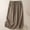 Coffee, variant on Womens Linen Skirt Elastic High Waisted Casual Straight Cotton Linen Casual Comfy Midi Skirt with Slit Pockets