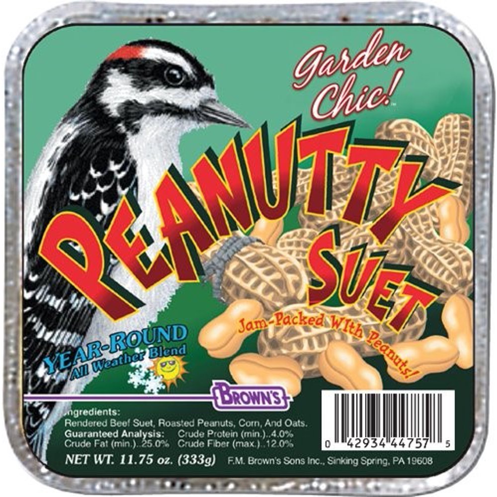 Brown's Garden Chic! Peanutty Suet Cake Bird Food, 11.75 Oz Walmart