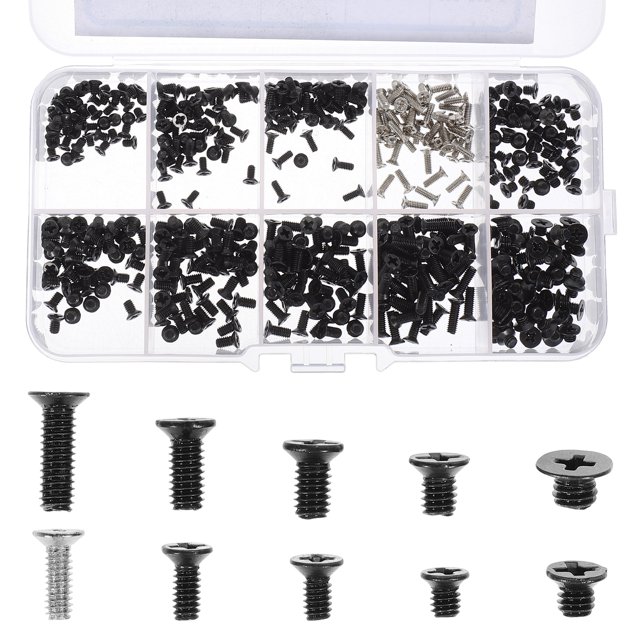 1 Juego de tornillos avellanados, tornillo de rosca de cabeza plana, tornillo de perforación, accesorio de computadora