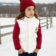 thumbnail image 2 of Lovzfmll Toddlers Kids Boys Girls Bear Print Puffer Vest, Cropped Oversized with Plush Lining, Cute Warm Winter Coat for 1-12 Years, 2 of 4