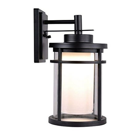 Home Decorators Collection Wall Mounted LED Outdoor Black Medium Wall Light DW7178BK