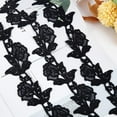 thumbnail image 2 of 5 Yards Floral Boho Lace Applique Trim 3.2 Wide Black Flower Embroidery Lace Edge Trimmings Embroidered, 2 of 8