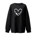 thumbnail image 3 of Qertyioot Chandail Cœur d'Amour Saint-Valentin, chandail Décontracté Femme Manches Longues Col Rond Haut Ample Imprimé Graphique, 3 of 6
