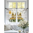 thumbnail image 4 of Yellow Bees Gnomes Sheer Curtains 54 Inch Length 2 Panels for Living Room, Spring Floral Branches Wooden Voile Kitchen Curtain Set, Luxury Privacy Drapes Window Treatment for Bedroom, 4 of 7