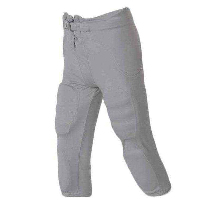 Black Alleson Athletic Integrated Youth Football Pants White Silver 689LY 