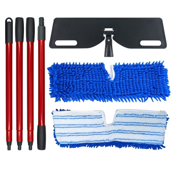 Microfiber Dust Mop Set for Floor Cleaning, Flat Mop for Wet & Dry to Clean Washable Flip Mops Pad for Oceda Hardwood Floor 'N More 3-Action Mop, Adjustable 58" Mops Handle & 2 Reusable Refill & Bas