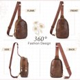 thumbnail image 6 of APHISON Small Sling Bag Fanny Packs Cell Phone Purse Vegan Leather Crossbody Bags for Women Chest Bag with Adjustable Strap - Coffee, 6 of 6