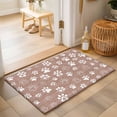 Brown Paw Print Area Rug, Modern Classic Gray White Animal Large Paw ...