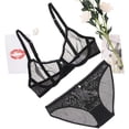 thumbnail image 5 of Varsbaby Women See-Through Lace Push Up Transparent Everyday Bra Black 34D, 5 of 6