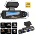 thumbnail image 2 of Dual Lens 1080P 3.16" Screen Car Dash Cam with 32GB Card - Front & Interior Car Cameras DVR, G-Sensor, Loop Recording, Night Vision, 2 of 5