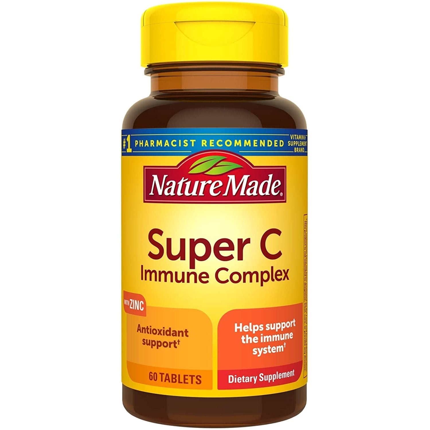 Nature Made SuperC Immune Complex, Vitamin A C D3 E + Zinc, 60 Tablets