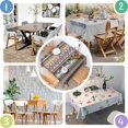 thumbnail image 4 of Blue Boho Tribal Masks and Diamonds Pattern Square Tablecloth,Waterproof Square Table Cover,Wipeable Spillproof Washable Table Cover for Home Kitchen Party Decor 52"x52"(132x132cm), 4 of 6
