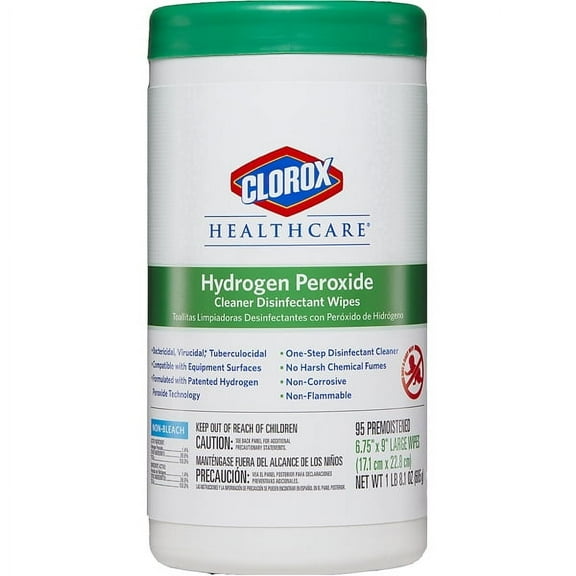 Clorox Healthcare 30824 Hydrogen Peroxide Cleaner Wipes 95/Can
