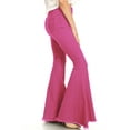 thumbnail image 2 of Feinuhan Jeans Évasés à Taille Haute à Pattes d'Éléphant pour Femmes, Rouge Rose, Moyen, 2 of 5