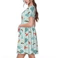 thumbnail image 2 of Wukai Transport Travel Print Women’s Short Sleeve Dress, Comfortable Casual Dress, Soft Polyester Spandex Blend, Stylish Everyday Wear for Summer, 2 of 6