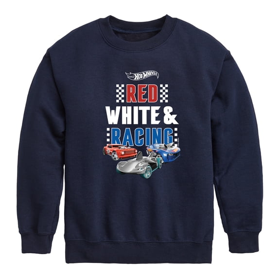 Hot Wheels - Red, White, and Racing - Toddler And Youth Crewneck Fleece Sweatshirt
