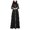 Black, variant on Unir Women’s Everyday‑Formal Round‑Neck Gold‑Embroidery Faux‑Two‑Piece Modest Maxi‑Abaya Dress Size L‑XXXXXL Plus‑Size Friendly