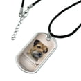 thumbnail image 2 of Border Terrier Dog Breed Military Dog Tag Pendant Necklace with Cord, 2 of 5